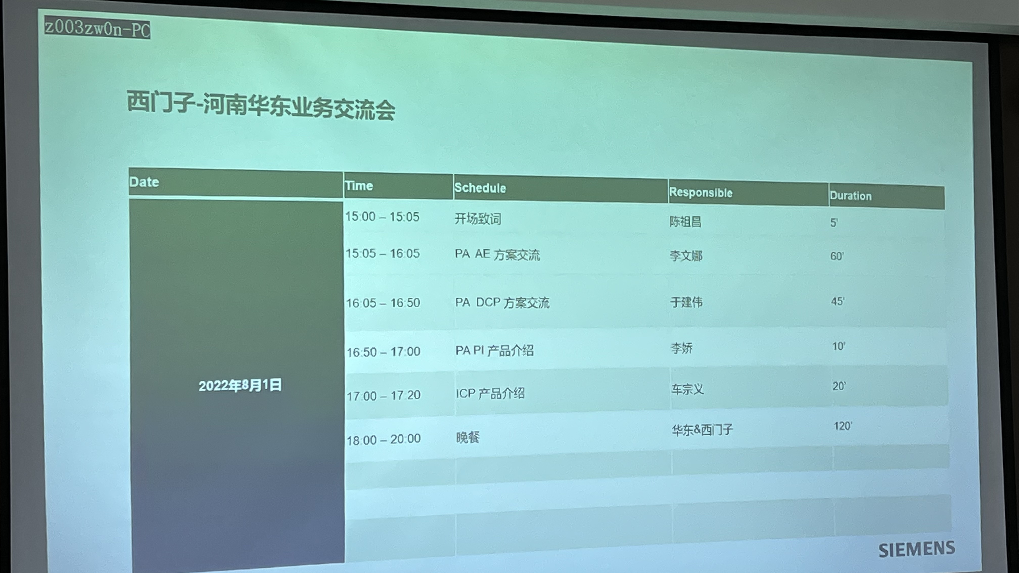 西门子PA部门的<i style='color:red'>产品交流会</i>